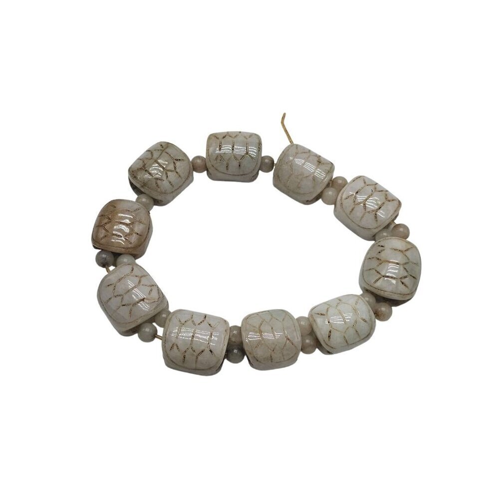 Jadeite Beaded Bangle Bracelet Vintage NEEDS TO BE RESTRUNG
